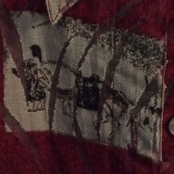 Chico's Red Patterned Button-Front Jacket - Picture 3 of 6